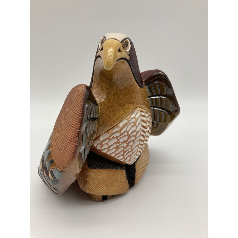 Vintage Artesania Rinconada Eagle Falcon Bird Figurine Uruguay Pottery Signed AR